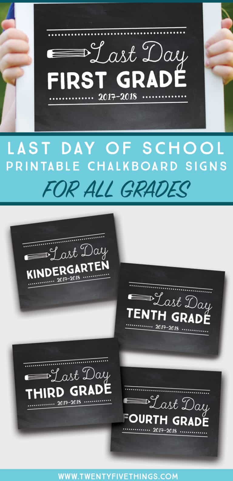 Free Printable Last Day of School Signs for All Grades - Fun Loving ...