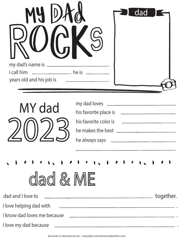 Printable Fathers Day Questionnaire Free
