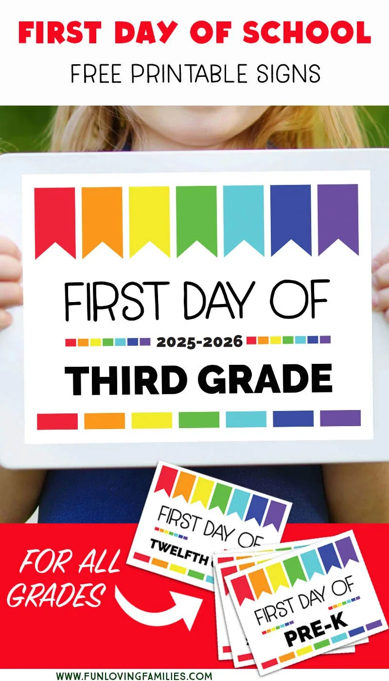 set of colorful signs for first day of school photos 2025