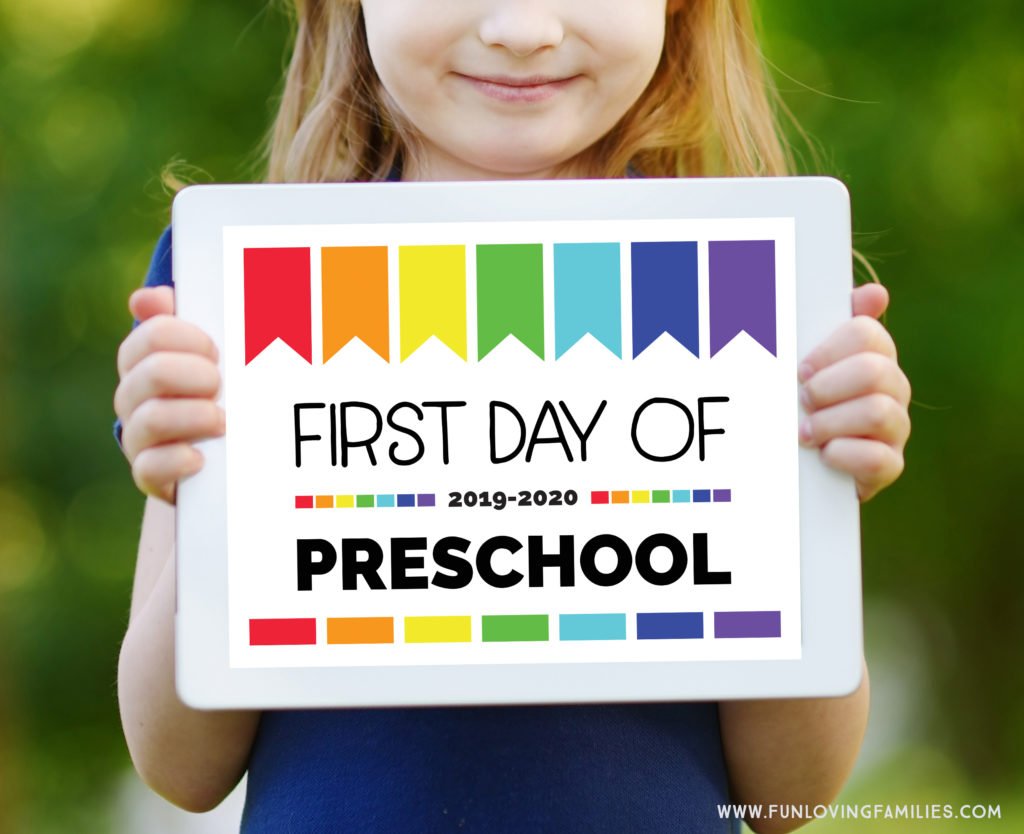 First Day Of Preschool Sign Printable Pdf
