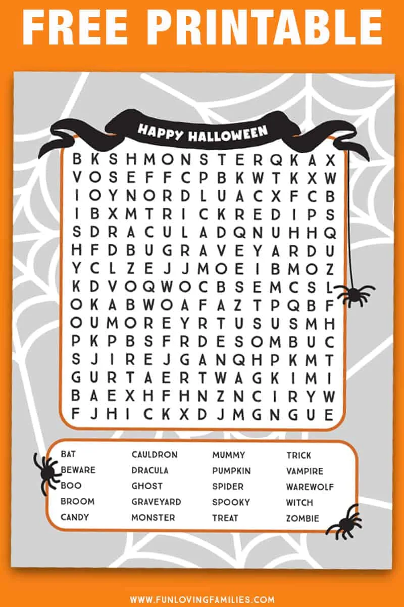 Halloween Word Search Printables Fun Loving Families