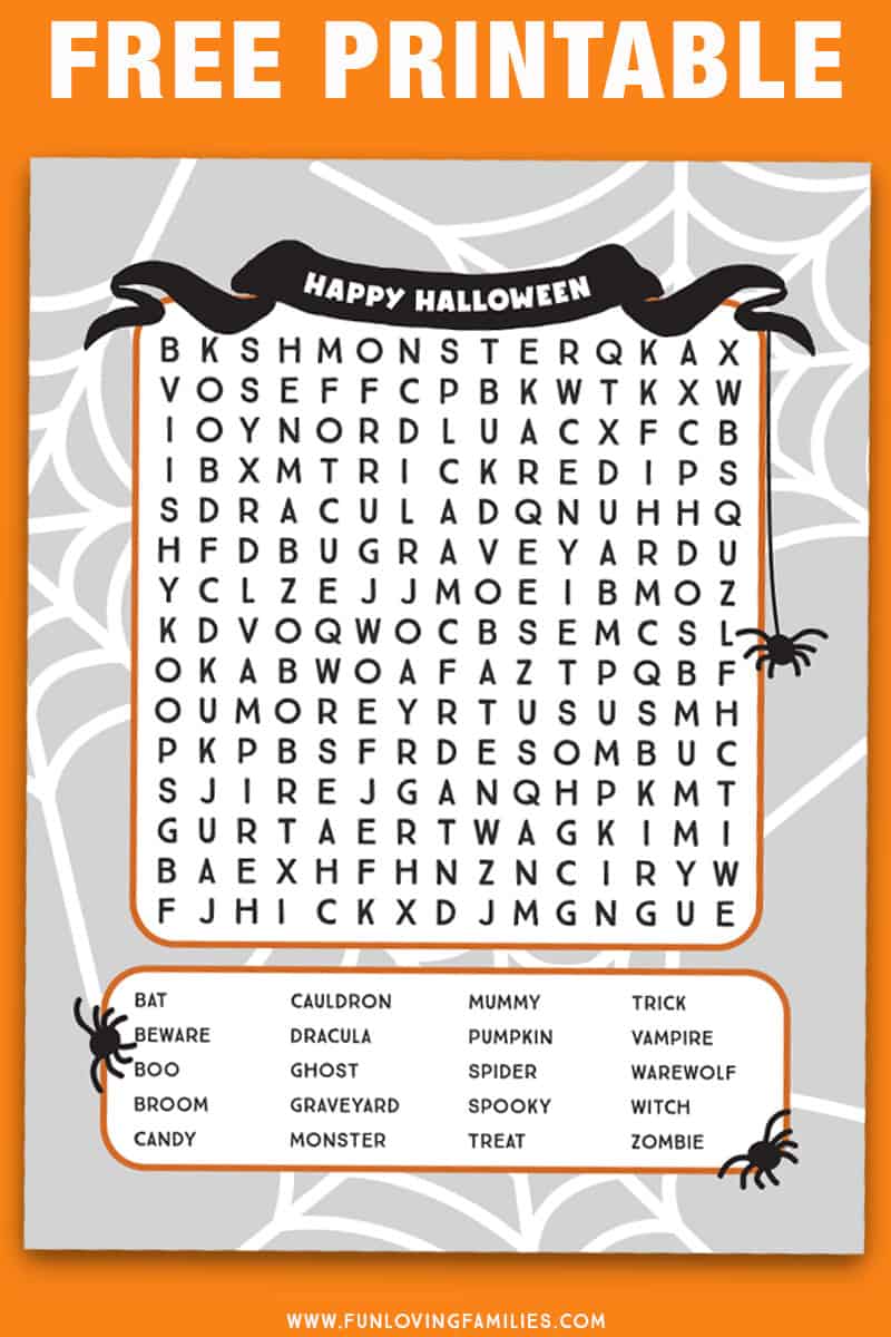 Halloween Word Search Printables Fun Loving Families