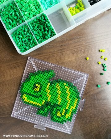 Chameleon Melty Perler Bead Pattern (Free) - Fun Loving Families