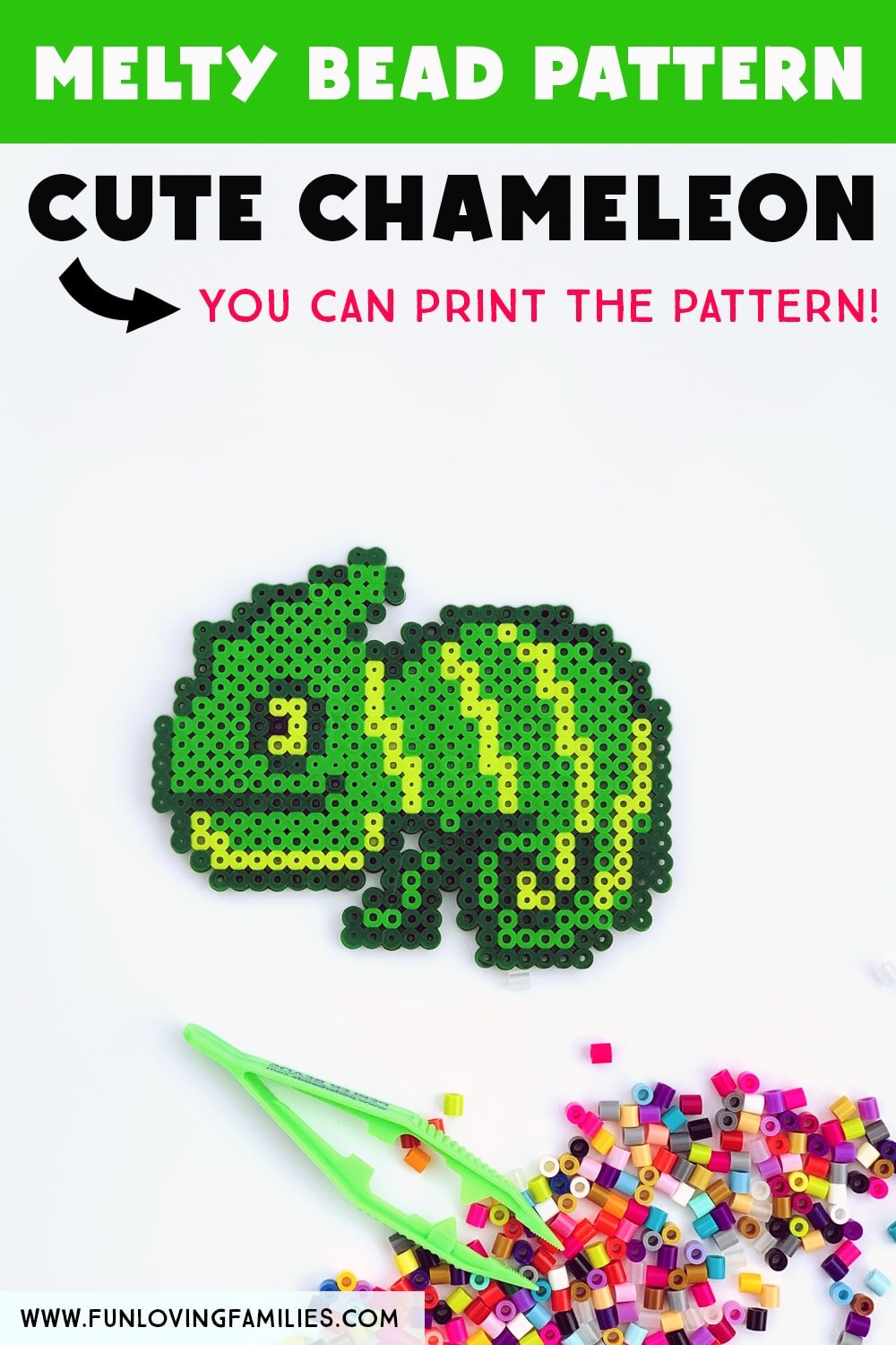 Chameleon Melty Perler Bead Pattern Free Fun Loving Families 4271