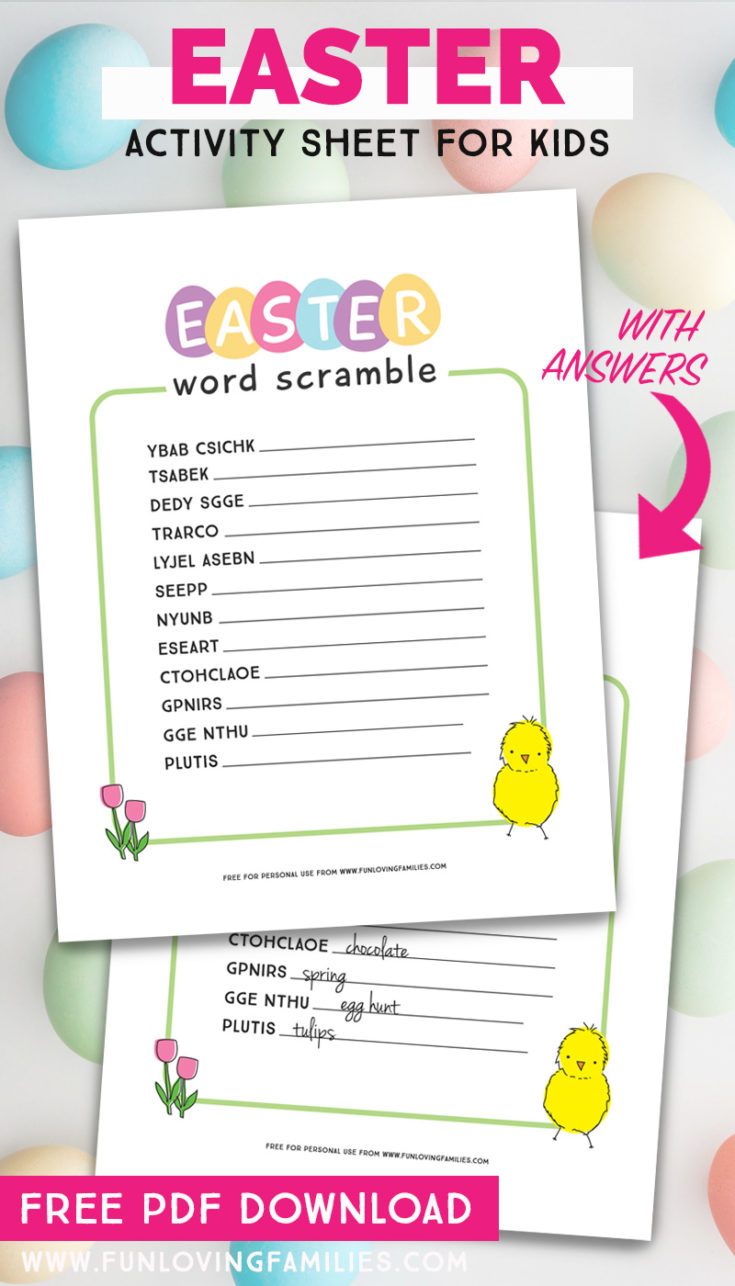 Easter Word Scramble Printable - Fun Loving Families