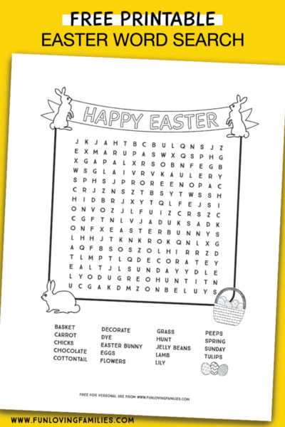 Easter Word Search Printable for Kids - Fun Loving Families