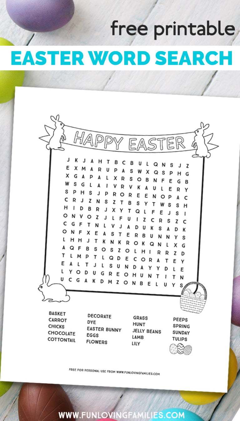 Easter Word Search Printable for Kids Fun Loving Families