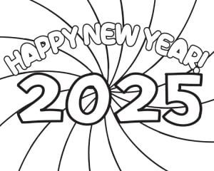 Happy New Year Coloring Pages for 2025 - Fun Loving Families