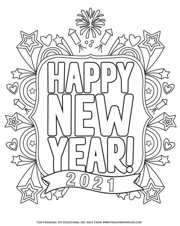 Download Happy New Year Coloring Pages For 2021 Fun Loving Families