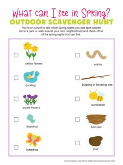 Spring Scavenger Hunt Printable - Fun Loving Families