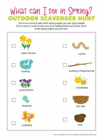 Spring Scavenger Hunt Printable - Fun Loving Families