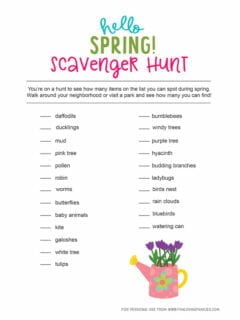 Spring Scavenger Hunt Printable - Fun Loving Families