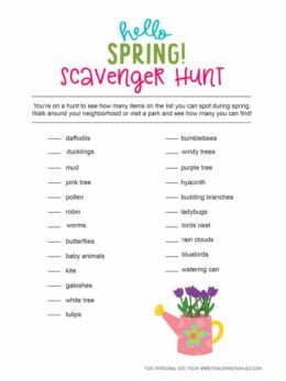 Spring Scavenger Hunt Printable - Fun Loving Families