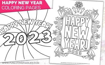 Happy New Year Coloring Pages for 2023 - Fun Loving Families