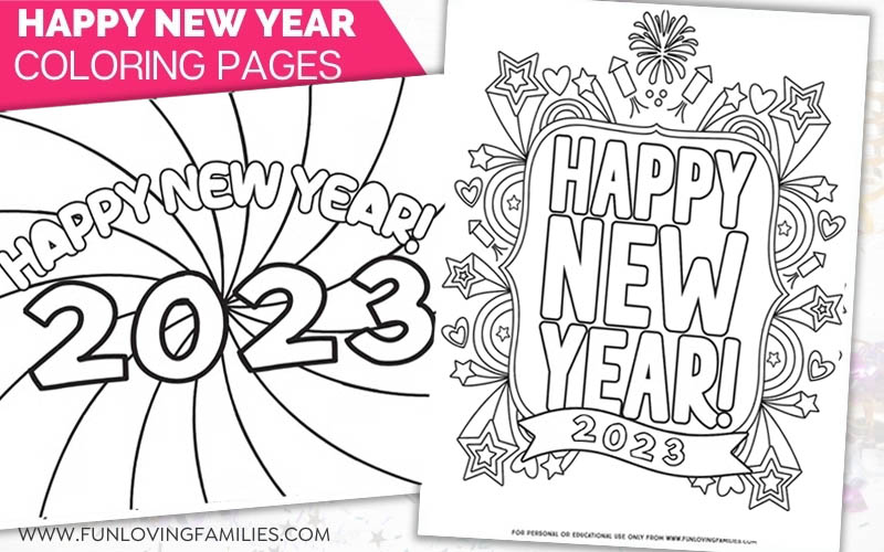 Free Printable Happy New Year 2023 Coloring Pages