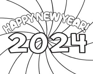 Happy New Year Coloring Pages for 2024 - Fun Loving Families