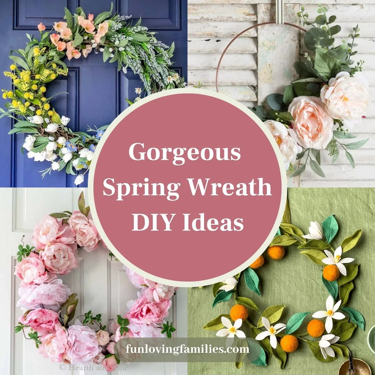 DIY Spring Inspired Wreaths - Domestically Creative