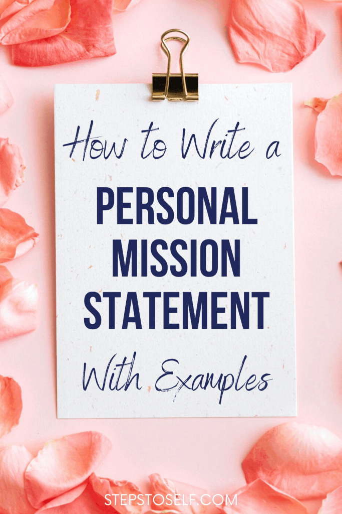 How to write a personal mission statement with examples